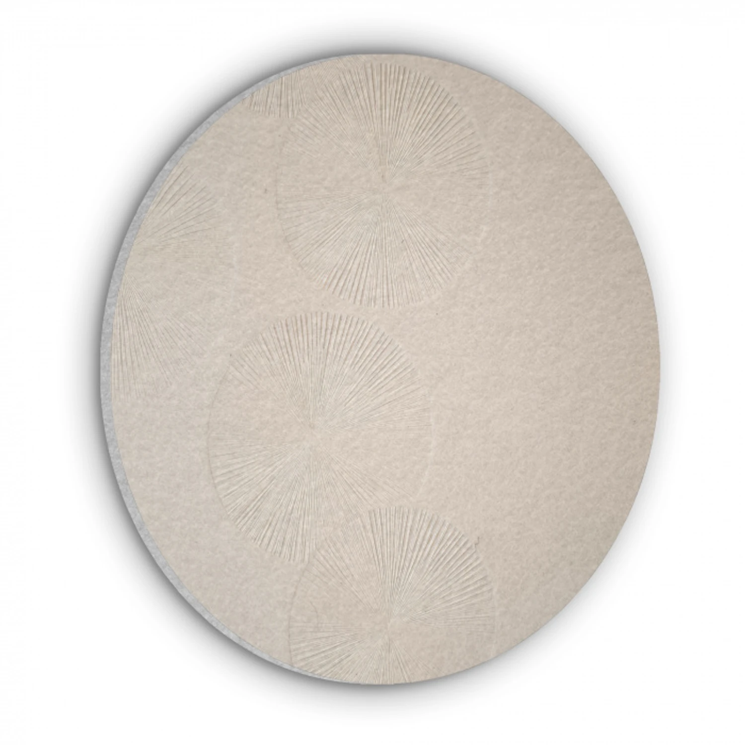 Japandi - Beige - Modern Akoestische PET Vilt - Rond klein -3d