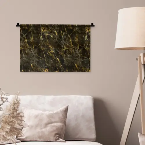 Zwart - Marmer - Goud Wandkleed katoen klein 269 -sfeer4