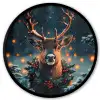 Hert - Kerst - Winter - Sneeuw - Kerstkrans Fotolijst rond zonder passe partout klein -3d