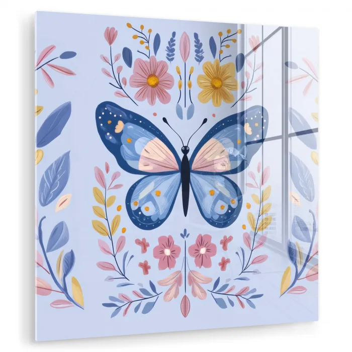 Vlinder - Lichtblauw - Sierlijk - Bloemen plexiglas 5mm klein -zzzproduct_nieuw