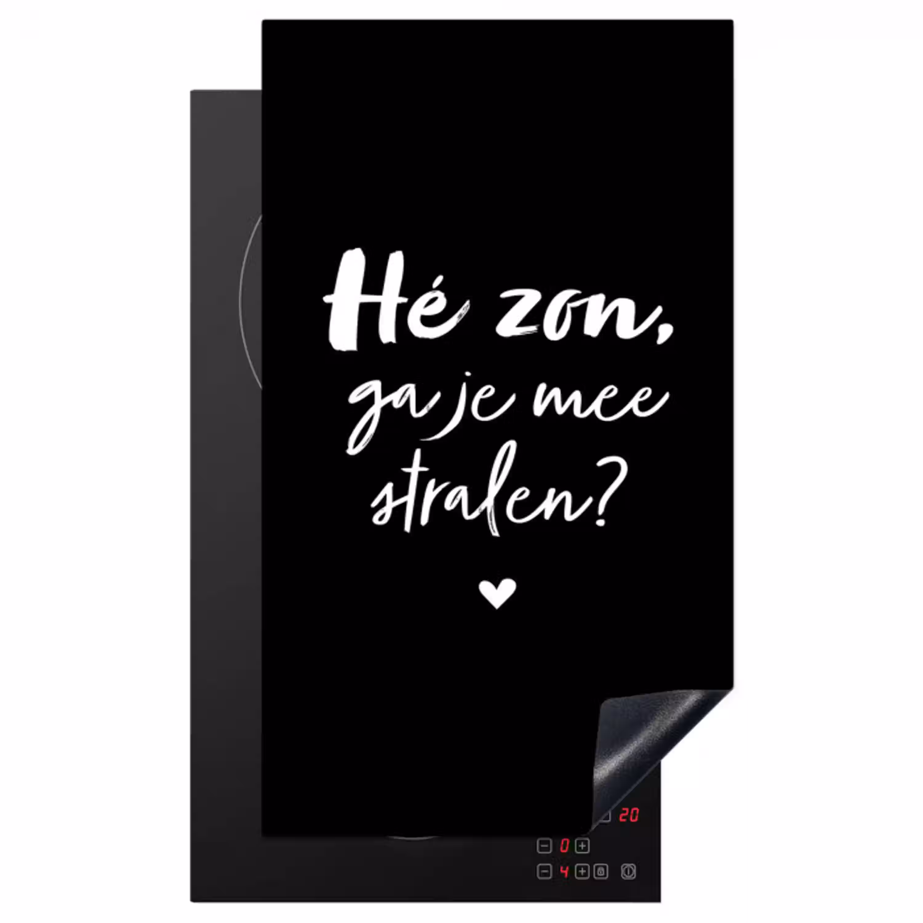 Quotes - Hé zon, ga je mee stralen? - Zomer - Tekst - Zon Inductie beschermer vinyl 3mm middel -3d
