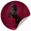 Hengst - Steigert - Rood Wandcirkel behangsticker klein -3d