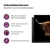 Schotse Hooglander - Horens - Zwart - Dieren - Natuur - Wild - Koe Inductie beschermer vinyl 3mm middel -zzzzzzz-cc-usp