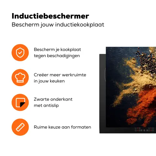 Specerijen - Explosie - Oranje Inductie beschermer vinyl 3mm klein -zzzzzzz-td-ups