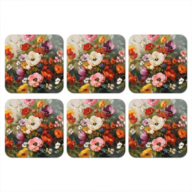Coaster - Cheerful bouquet - Dynamic - Subtle splashes of color