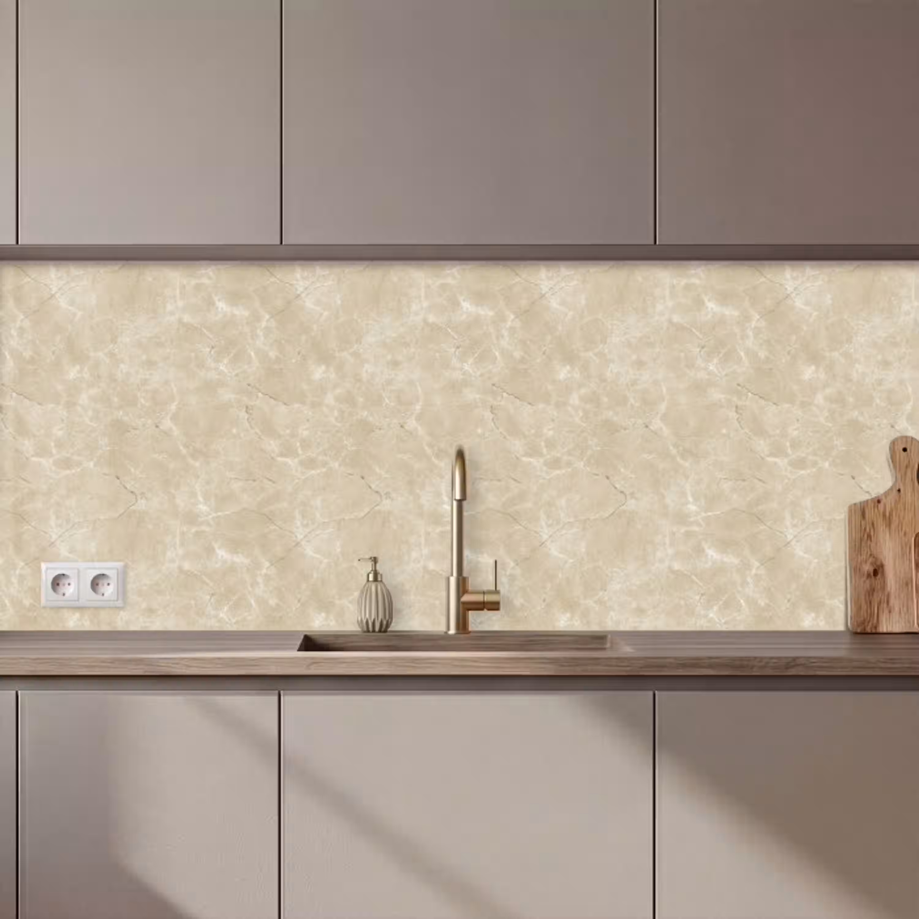 Lichtbeige - Marmer - Diffusie adering keuken achterwand 2 middel 871 zz_3dshopping