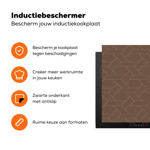 Bruin - Roze - Patroon Inductie beschermer vinyl 3mm klein 276 -zzzzzzz-td-ups
