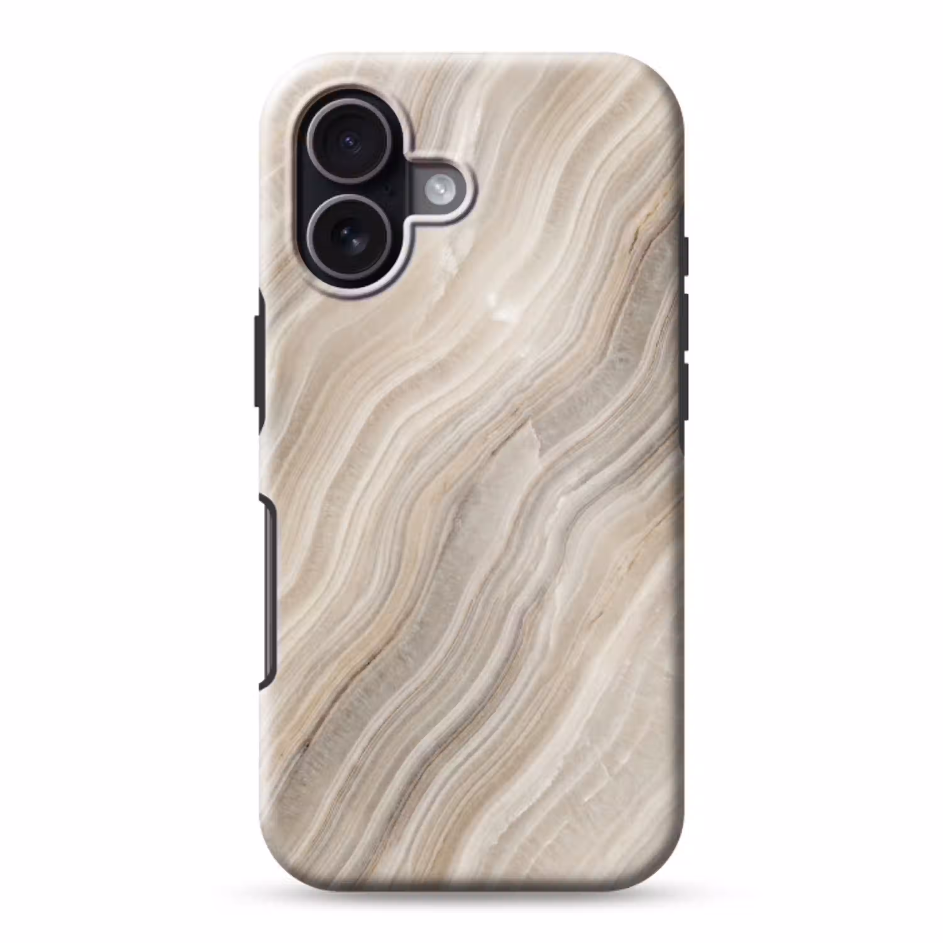 Textuur - Golvend - Abstract - Modern - Beige Toughcase MagSafe Apple iPhone 17 klein -3d