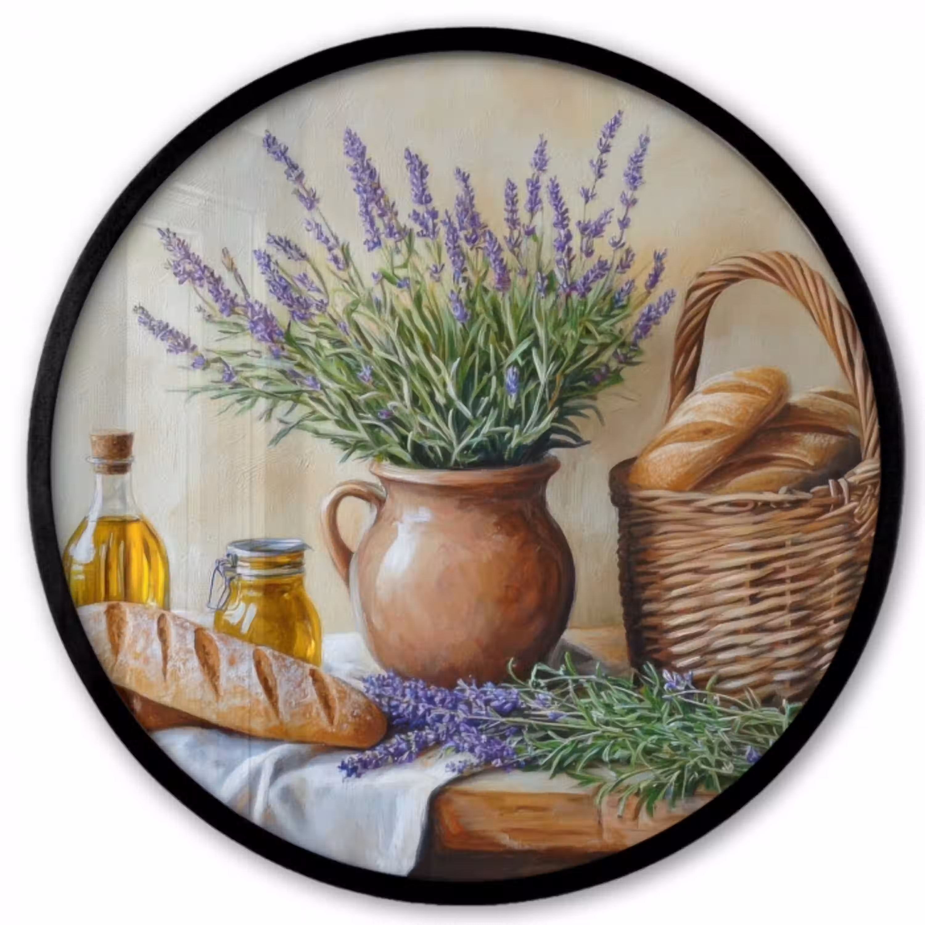 Lavendel - Brood - Stilleven Fotolijst rond zonder passe partout klein -3d