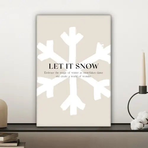 Kerst - Let it snow - Sneeuwvlok - Winter - Quotes canvas 2cm klein -sfeer6