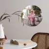 Ochtendjas - Krulspelden - Roze Wandcirkel behangsticker klein -sfeer3