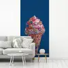 Ijsje - Hoorntje - Steentjes - Blauw fotobehang vinyl groot -woonkamer