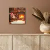 Winter - Kerst - Huis - Openhaard aluminium wit klein -sfeer4