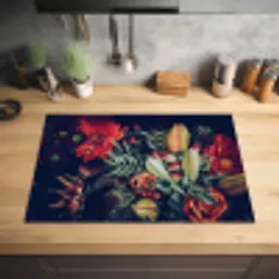 Boeket - Stilleven - Bloemen - Planten - Rood Inductie beschermer vinyl 3mm klein -sfeer5