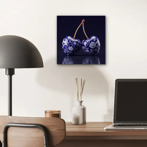 Porselein- Kersen - Delfts - Blauw aluminium wit klein -sfeer5