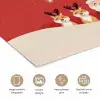 Illustratie - Kerstman - Rendieren - Rood poster papier klein -closeup_NL