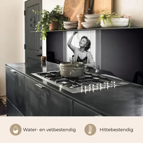 Vrouw - Spaghetti - Zwart - Wit keuken achterwand 2 middel -usp_NL