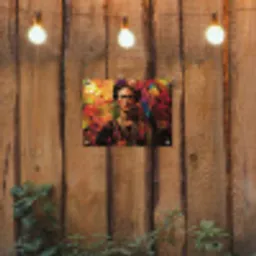 Vrouw - Bloemen - Papegaai - Schilderachtig tuinposter los doek klein -sfeer1