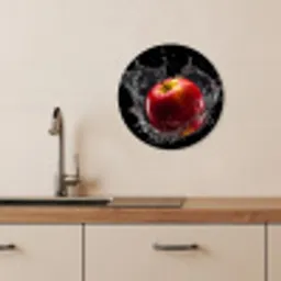Appel - Rood - Water - Zwart - Fruit KitchenYeah - Keuken - Wandcirkel Forex klein -sfeer3