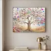 Levensboom - Goud - Kleurrijk - Abstract - Aesthetic Textielframe zwart klein -sfeer2