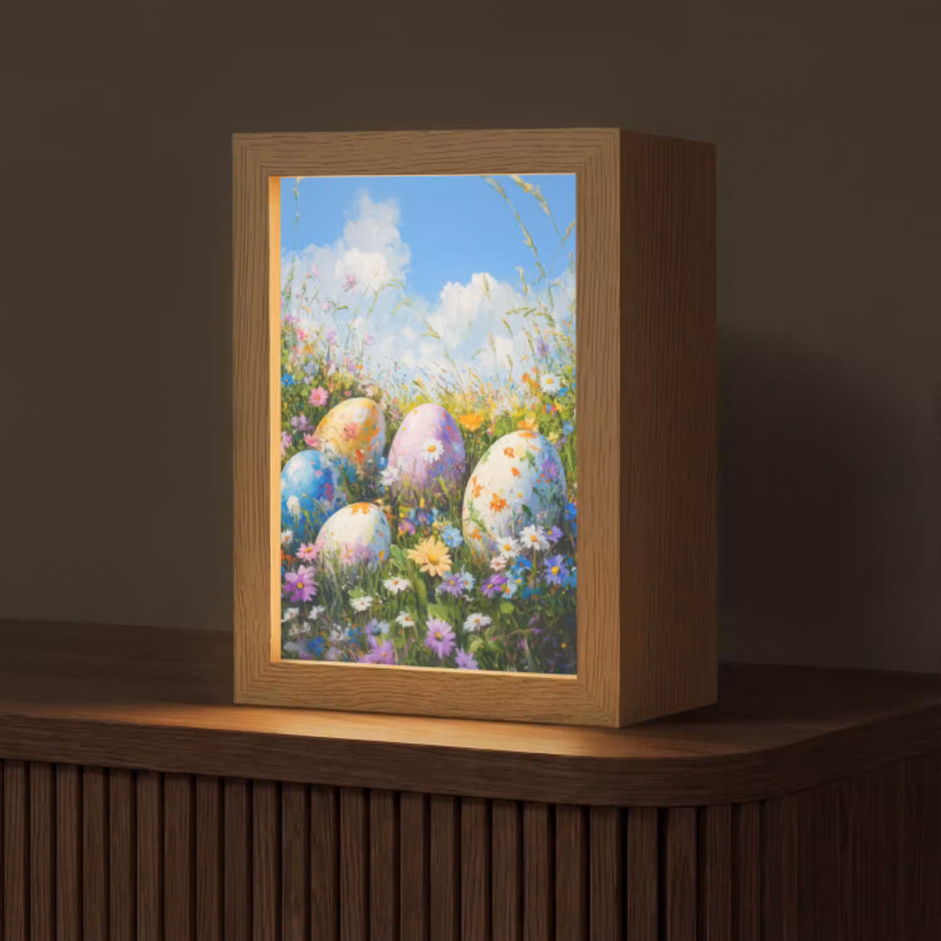 Grasveld - Eieren - Bloemen Light Box met kabel (Tafellamp) klein -z3d_website