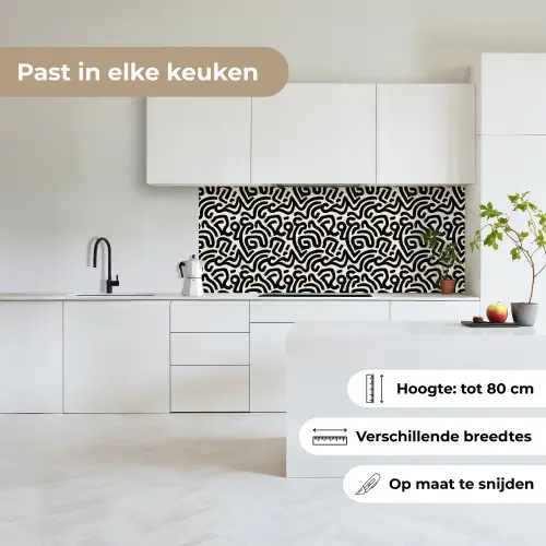 Modern - Abstract - Zwart keuken achterwand 2 middel 871 -sfeer4_NL