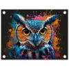 Uil met Intense Blik tuinposter los doek klein -3d