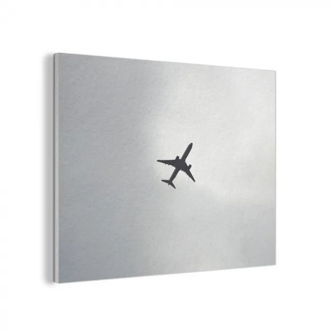 Minimalistisch - Silhouet - Zwart - Vliegtuig PET vilt klein -3d