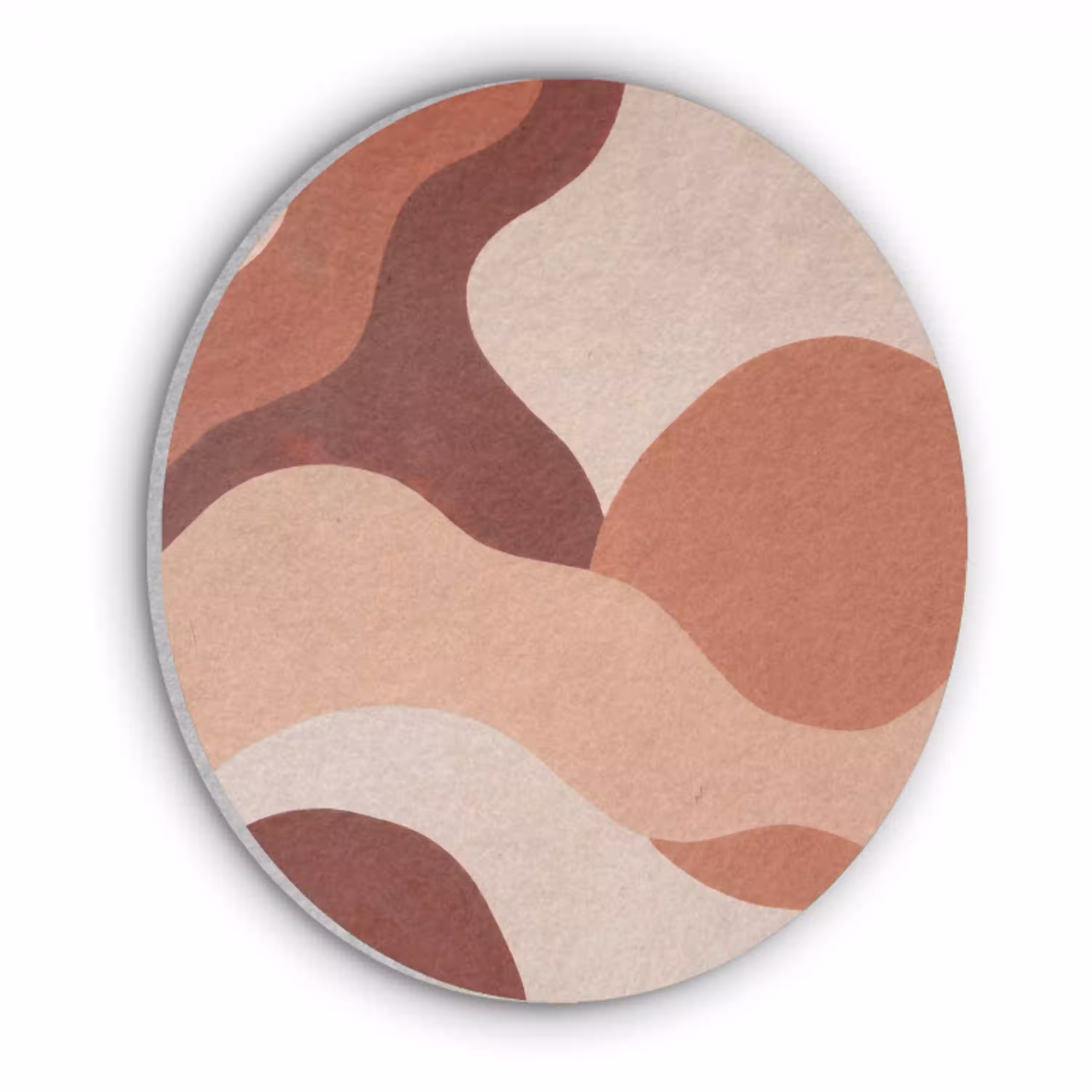 Abstract - Vormen - Organisch - Aardetinten - Modern Akoestische PET Vilt - Rond klein -3d