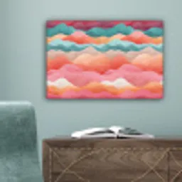 Golven - Kleurrijk - Abstract canvas 2cm klein -sfeer4