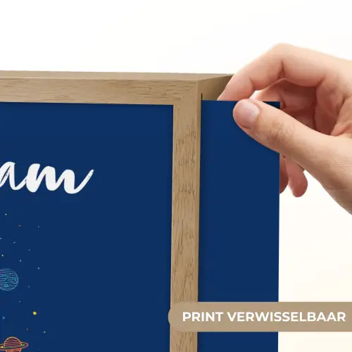 Raket - Blauw - Sterren Light Box met batterij (Wandlamp kind) middel -USP_websiteprintNL