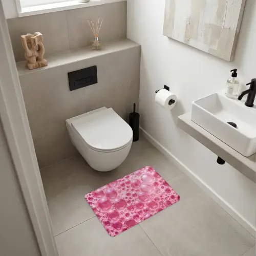Roze - Schuim - Bubbels WCmat klein -sfeer1