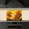 Zonnebloem - Close up - Geel - Quote keuken achterwand spatscherm klein -sfeer1
