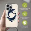 Walvissen - Spetters - Cirkel - Donkerblauw Hoesje iPhone 16 Pro Max met koord klein -sfeer2_DE