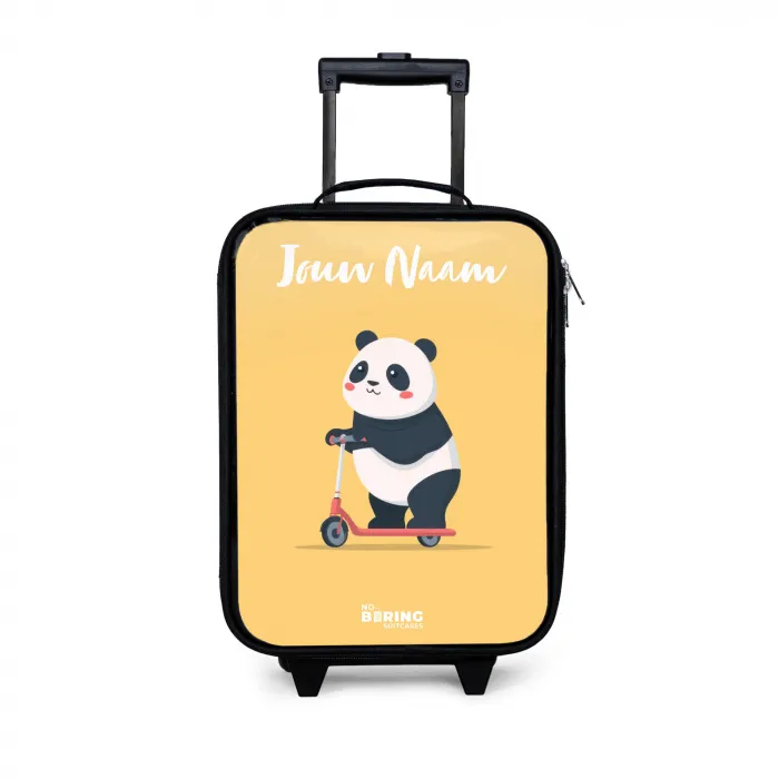 Panda - Step - Geel Kinderkoffer - Zwart klein -3d