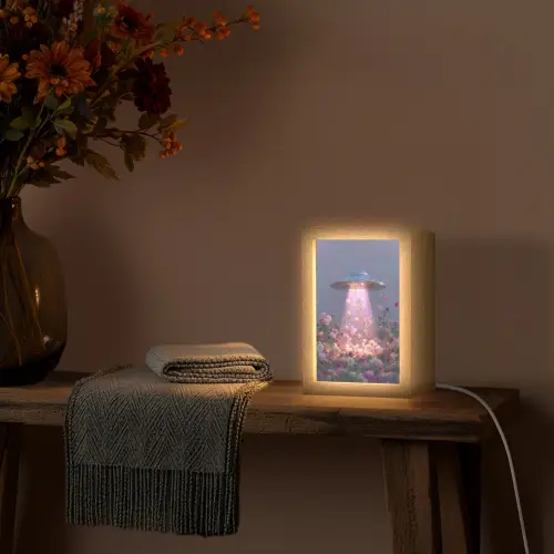 Ufo - Rozen - Pastelkleuren Light Box met kabel (Tafellamp) klein -sfeer4