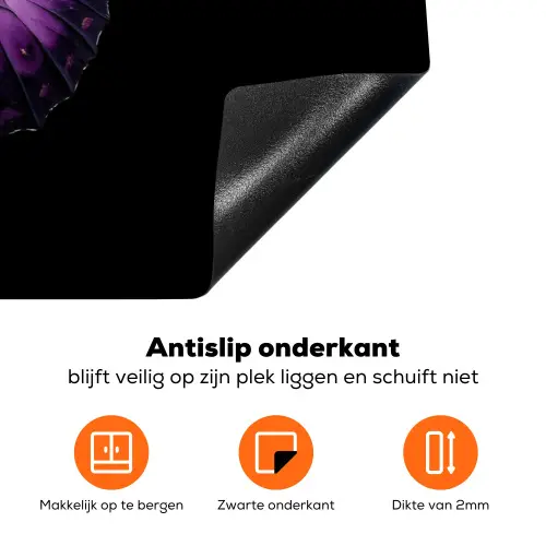 Vlinder - Paars - Levendig Inductie beschermer vinyl 3mm klein -zzzzzzz-td-onderkant