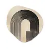 Boog -  Strepen - Minimalistisch - Zwart Wandcirkel Organisch Plexiglas middel -3d