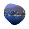 New York - Skyline - Nacht Wandcirkel Organisch Forex 3mm klein -3d
