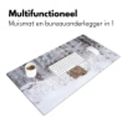 Hert - Sneeuw - Bos - Dieren - Vertederend Muismat XXL klein -sfeer4