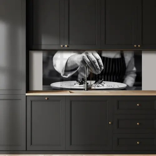 Chef - Garnering - Gerecht keuken achterwand 2 middel -sfeer1