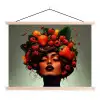 Vrouw - Chocolade - Frambozen - Aardbeien - Koekjes textielposter latten blank klein -3d