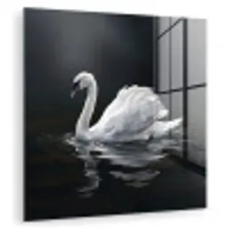 Zwaan - Water - Natuur - Realistisch - Wit plexiglas 5mm klein -zzzproduct_nieuw