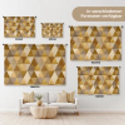 Geometrisch - Driehoek - Goud Wandkleed katoen klein 269 -tsfeer8_DE
