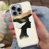 Vrouw - Golven - Zwart Hoesje iPhone 16 Pro Max met koord klein -sfeer3