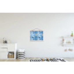 Walvissen - Oceaan - Blauw textielposter latten blank klein 122 -kinderkamer