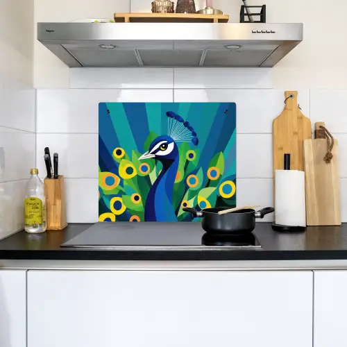 Pauw - Cirkels - Blauw Inductie beschemer met haakjes middel -sfeer2