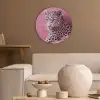 Panter - Luxe - Roze Akoestische PET Vilt - Rond klein -sfeer1