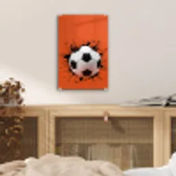 Voetbal - Verf - Sport - Oranje plexiglas 5mm klein -sfeer4