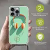 Koptelefoon - Oranje - Snoer - Minimalistisch Hoesje iPhone 16 Pro Max met koord klein -sfeer2_NL